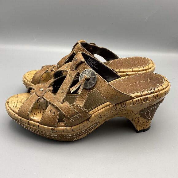 Sonora Sandals Slides Western Leather Womens‎ Size 8 Concho Embellished Mules - Picture 3 of 10